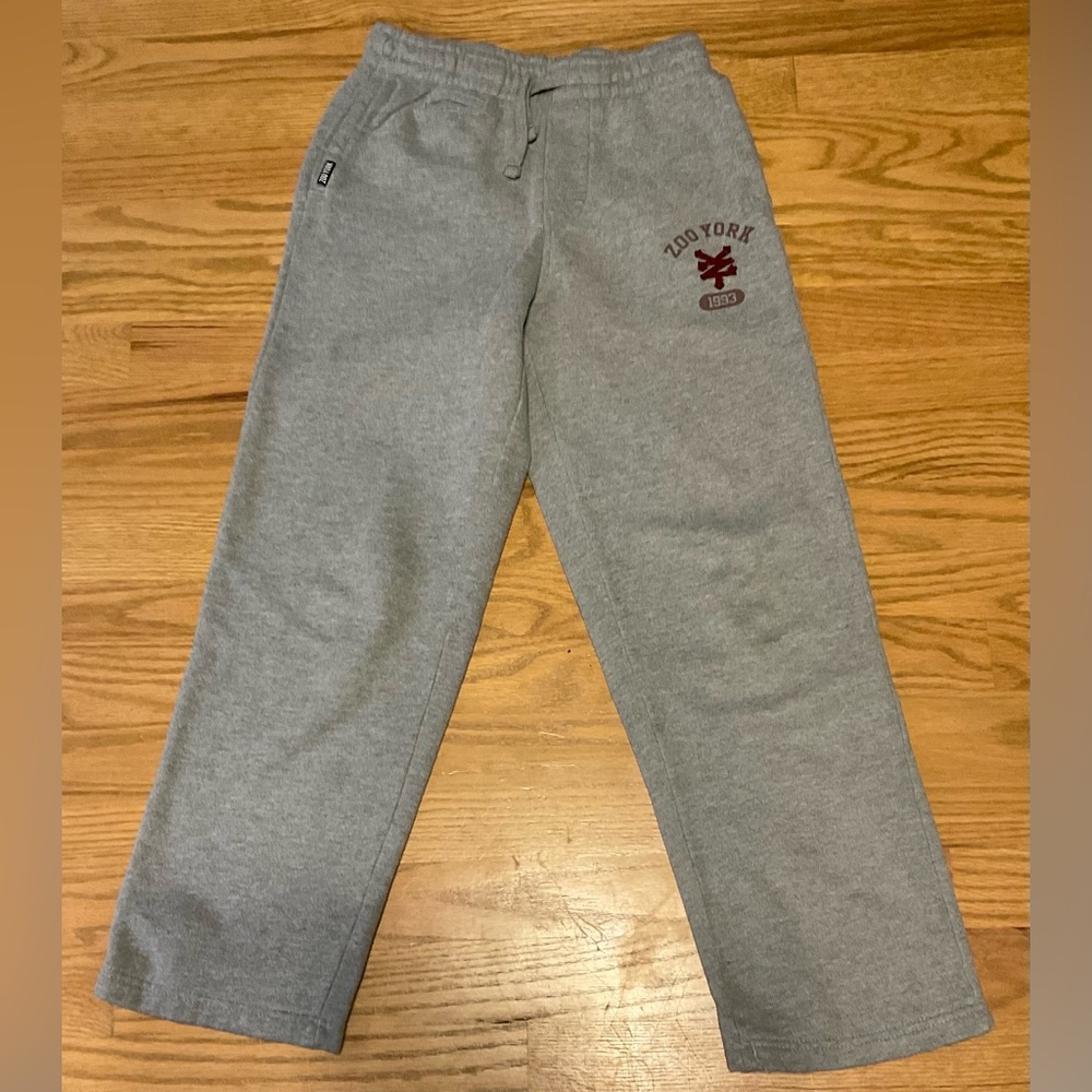 Zoo York Gray Kids Gray Sweatpants with Side Pockets and Functional Drawstring.